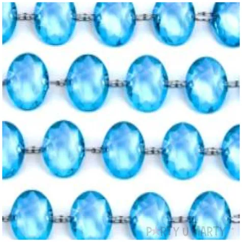 girlanda krysztalowa turkusowa ciemna 18 mm 100 cm