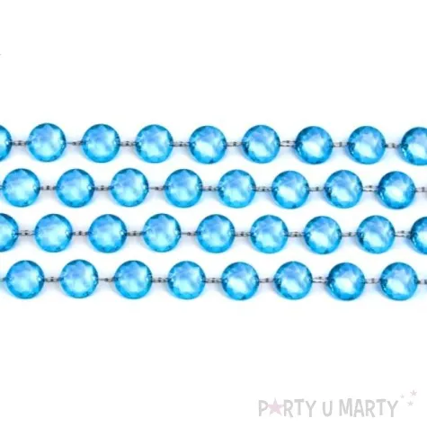 girlanda krysztalowa turkusowa ciemna 18 mm 100 cm