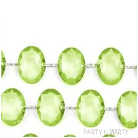 girlanda krysztalowa zielona jasna 18 mm 100 cm