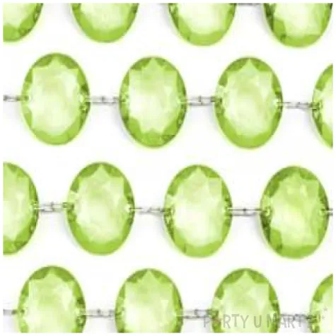 girlanda krysztalowa zielona jasna 18 mm 100 cm