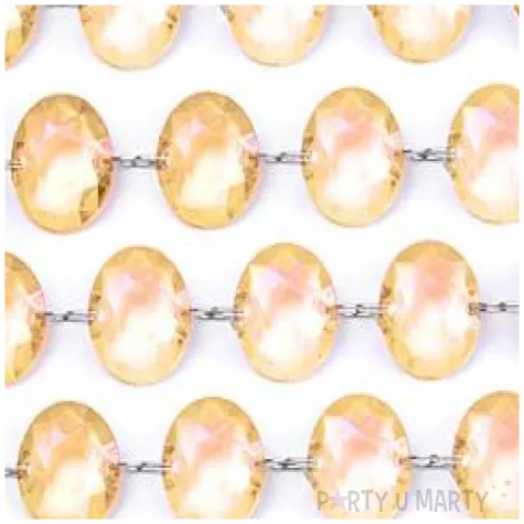 girlanda krysztalowa zlota 18 mm 100 cm