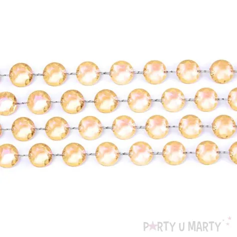 girlanda krysztalowa zlota 18 mm 100 cm