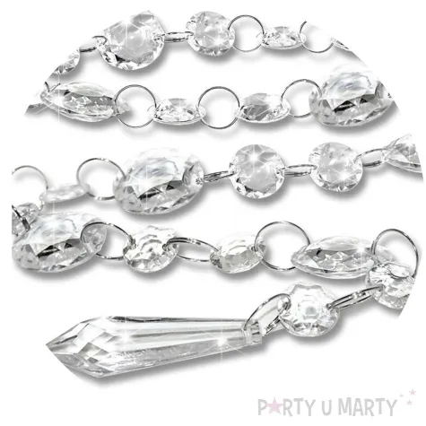 girlanda krysztalowe stozki dekoracjepolska 100 cm