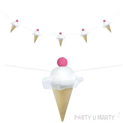 girlanda lody biala partydeco 200 cm