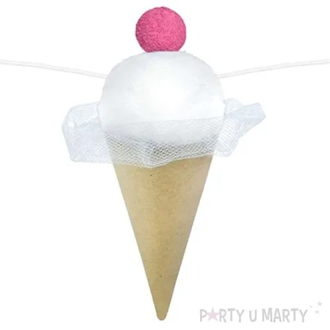 girlanda lody biala partydeco 200 cm