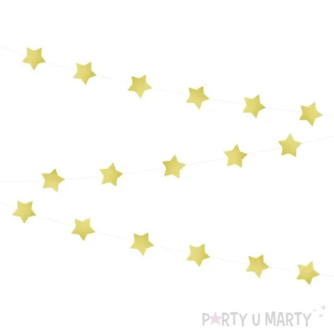 girlanda papierowa gwiazdy zloty partypal 250 cm