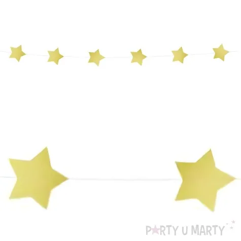 girlanda papierowa gwiazdy zloty partypal 250 cm