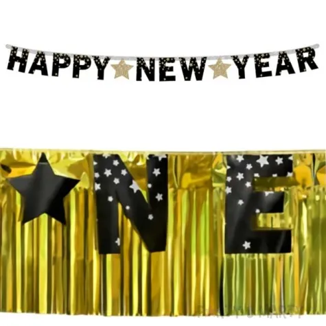 girlanda papierowa happy new year gwiazdki godan 180 cm