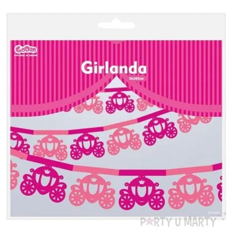 girlanda papierowa karoca rozowa 360 cm