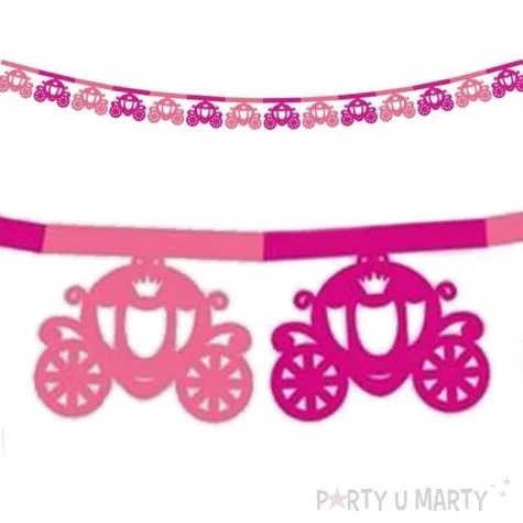 girlanda papierowa karoca rozowa 360 cm