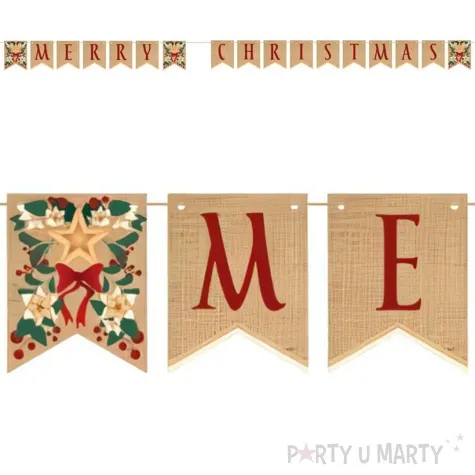 girlanda papierowa merry christmas listki boze narodzenie godan 250 cm