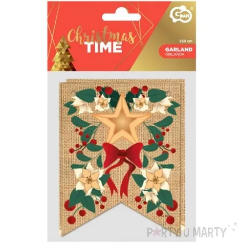 girlanda papierowa merry christmas listki boze narodzenie godan 250 cm