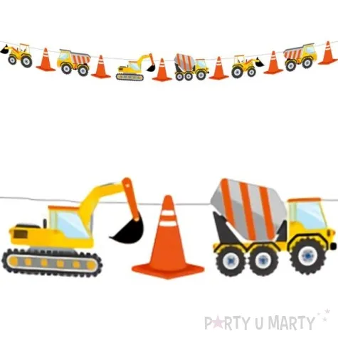 girlanda papierowa plac budowy godan 360 cm