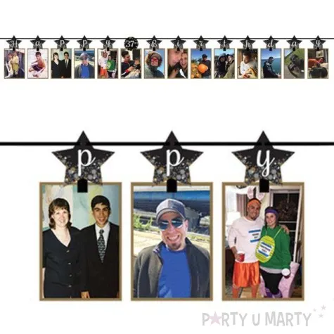 girlanda papierowa ramka na zdjecia happy 37 birthday amscan 365 cm