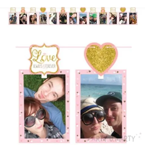 girlanda papierowa ramka na zdjecia slubna amscan 365 cm