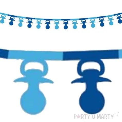 girlanda papierowa smoczki niebieska 360 cm