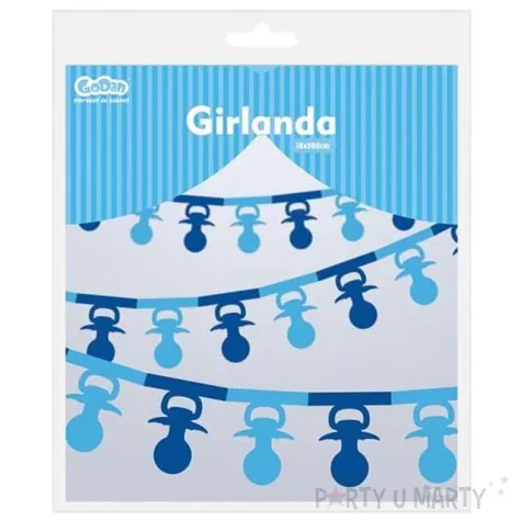 girlanda papierowa smoczki niebieska 360 cm