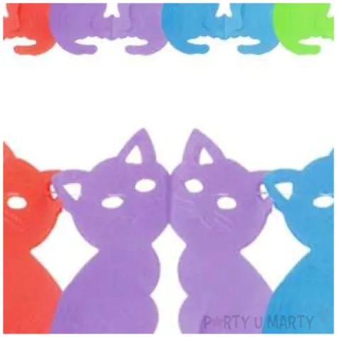 girlanda papierowa teczowe kotki mix godan 300 cm