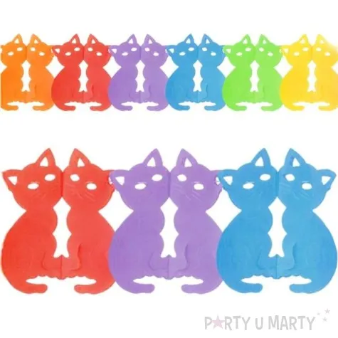 girlanda papierowa teczowe kotki mix godan 300 cm