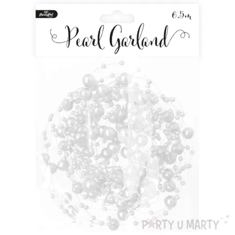 girlanda perly kuleczki bialy partypal