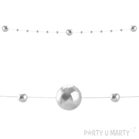 girlanda perly kuleczki srebrny partypal