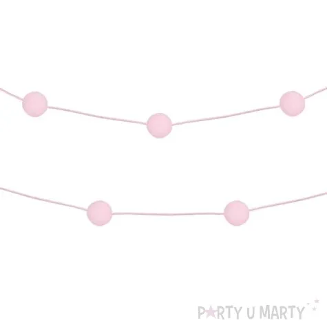 girlanda pomponikowa classic jasnorozowa partydeco 2m