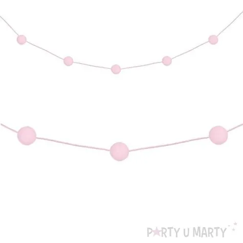 girlanda pomponikowa classic jasnorozowa partydeco 2m