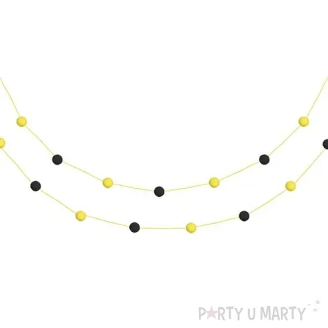 girlanda pomponikowa zolto czarna 200 cm