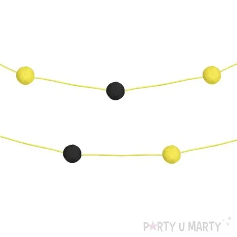 girlanda pomponikowa zolto czarna 200 cm