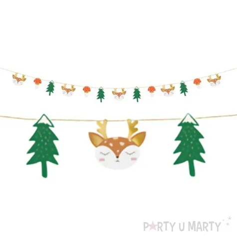 girlanda reniferki i choinki mix partydeco 170 cm