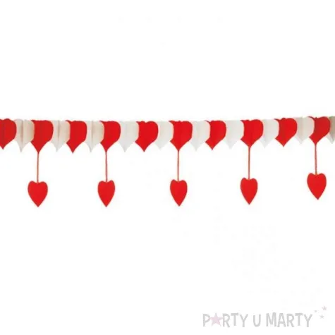 girlanda serca bialo czerwone amscan 400 cm