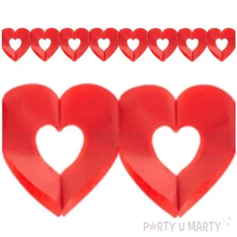 girlanda serca czerwone 300 cm 1 szt