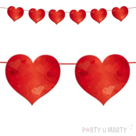 girlanda serca klasyczne czerwona folat 600 cm