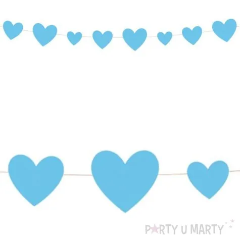 girlanda serce baby shower blekitne unique 2 74 m
