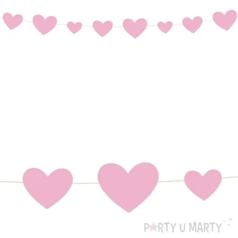 girlanda serce baby shower rozowe unique 2 74 m