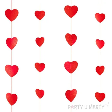 girlanda serduszka czerwony partypal 5 m