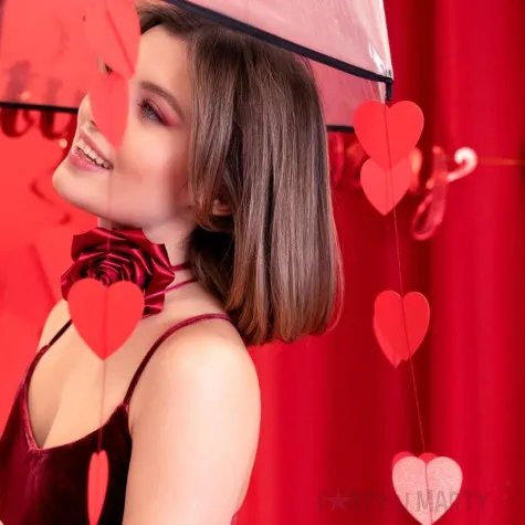 girlanda serduszka czerwony partypal 5 m