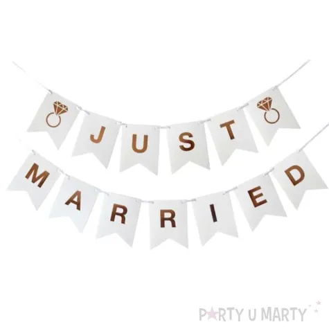 girlanda slubna just married biala godan 300 cm