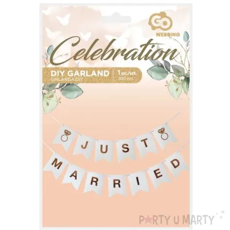 girlanda slubna just married biala godan 300 cm