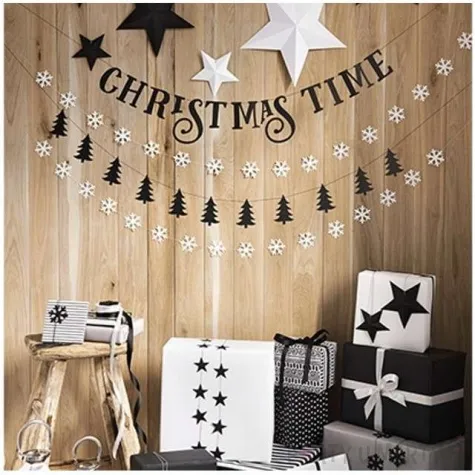 girlanda sniezynki biala partydeco 180 cm