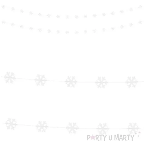 girlanda sniezynki biala partydeco 180 cm