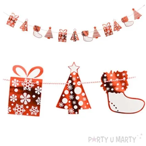 girlanda swiateczne prezenty bialo czerwona arpex 230 cm