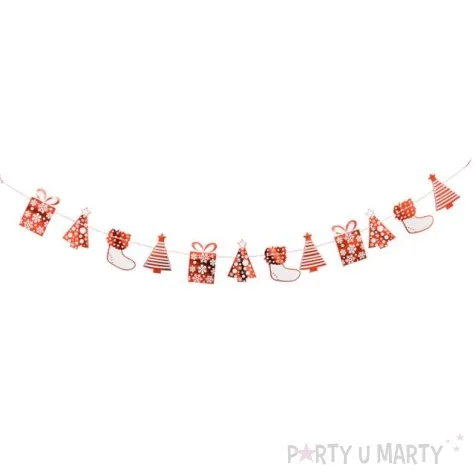 girlanda swiateczne prezenty bialo czerwona arpex 230 cm