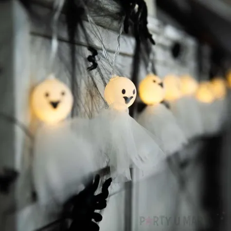 girlanda swietlna duszki zwiewne halloweenowe bialy cieply partypal 200 cm