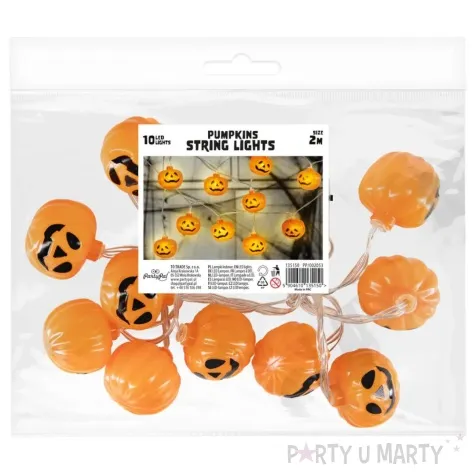 girlanda swietlna dynie halloweenowe bialy cieply partypal 10 szt