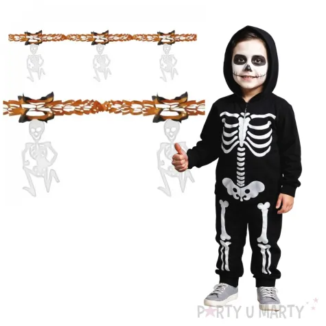 girlanda szkielety bialo pomaranczowa widmann 3 m