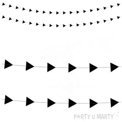 girlanda trojkaty czarne partydeco 180 cm
