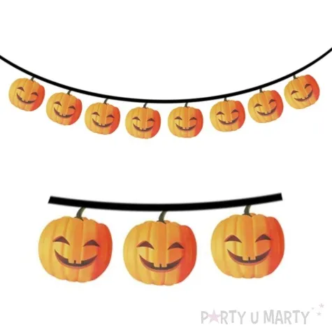 girlanda usmiechniete dynie pomaranczowy guirca 300 cm