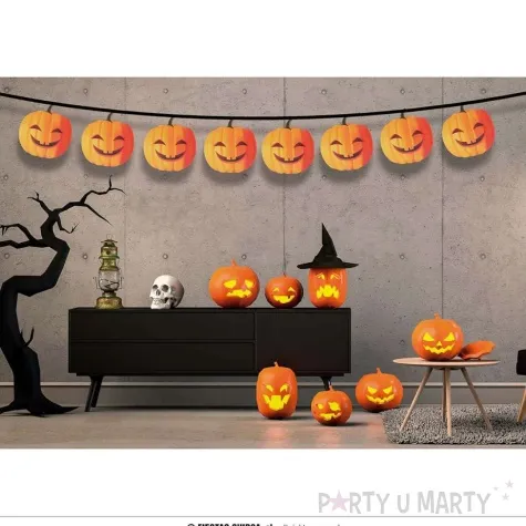 girlanda usmiechniete dynie pomaranczowy guirca 300 cm