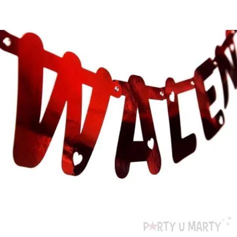 girlanda walentynki serca czerwona partydeco 160 cm